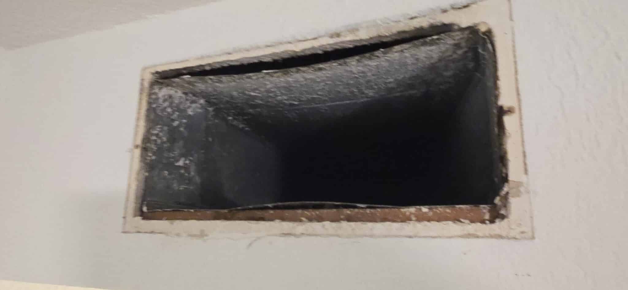 Dust-clogged air filter pulled from a Scottsdale rental during monsoon season